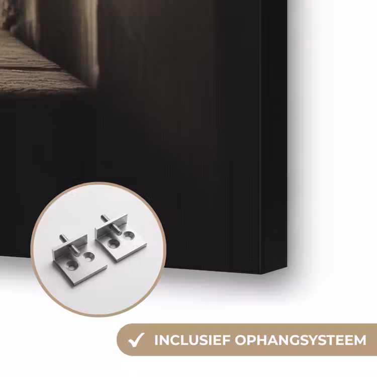 Strik - Beige - Witte - Wijn Textielframe zwart klein -USP_ophangsysteemNL