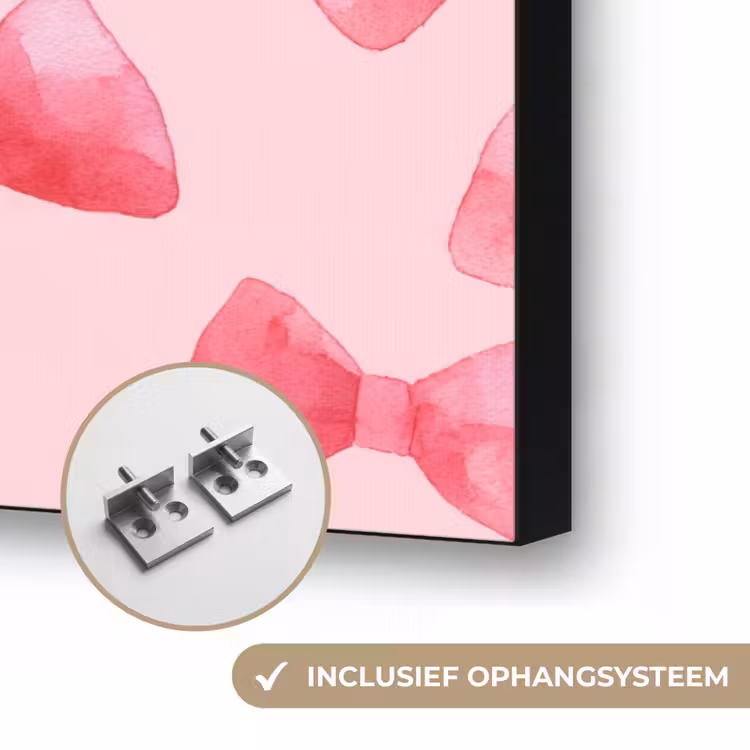 Strikken - Aquarel - Roze Textielframe zwart klein 947 -USP_ophangsysteemNL