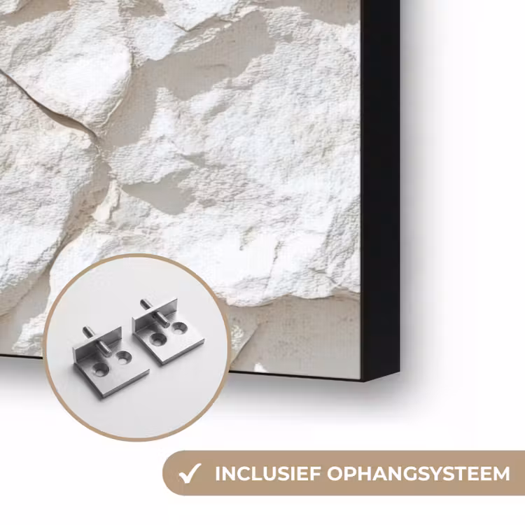 Structuur - Rots - Wit Textielframe zwart klein 947 -USP_ophangsysteemNL