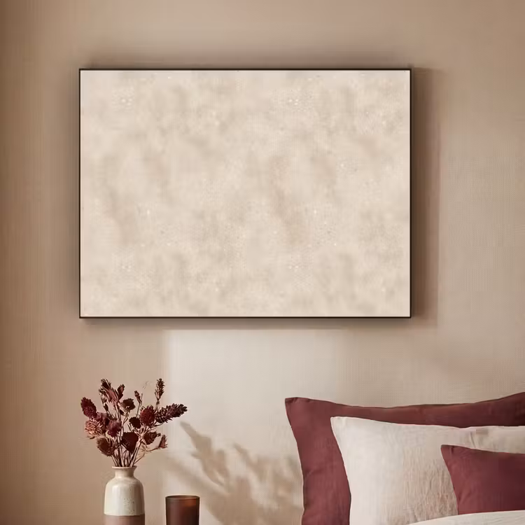 Structuur - Spikkels - Beige Textielframe zwart klein 947 -sfeer1