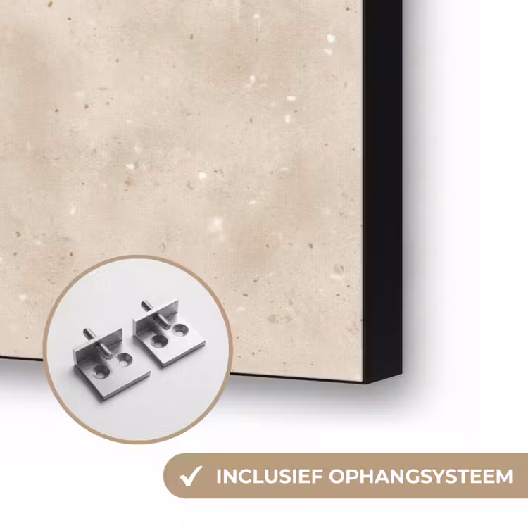 Structuur - Spikkels - Beige Textielframe zwart klein 947 -USP_ophangsysteemNL