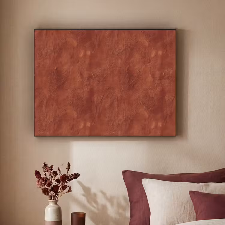 Stucwerk - Textuur  - Terracotta Textielframe zwart klein 947 -sfeer1
