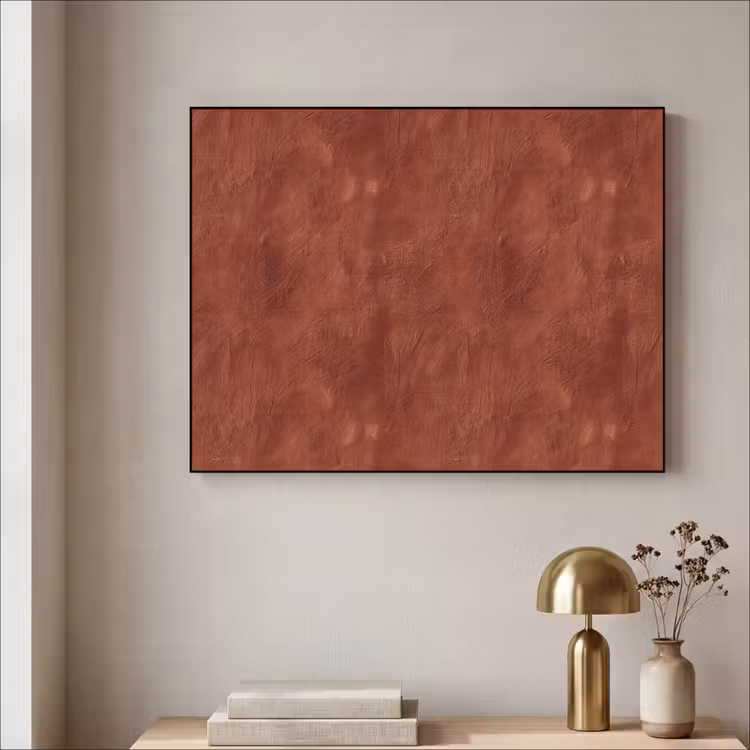 Stucwerk - Textuur  - Terracotta Textielframe zwart klein 947 -sfeer2