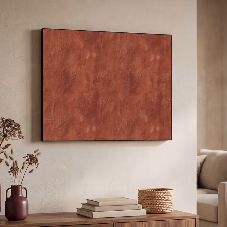 Stucwerk - Textuur  - Terracotta Textielframe zwart klein 947 -sfeer3