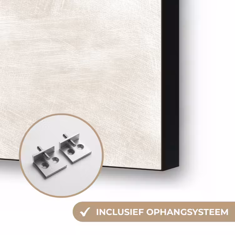 Subtiel - Structuur - Beige Textielframe zwart klein 947 -USP_ophangsysteemNL