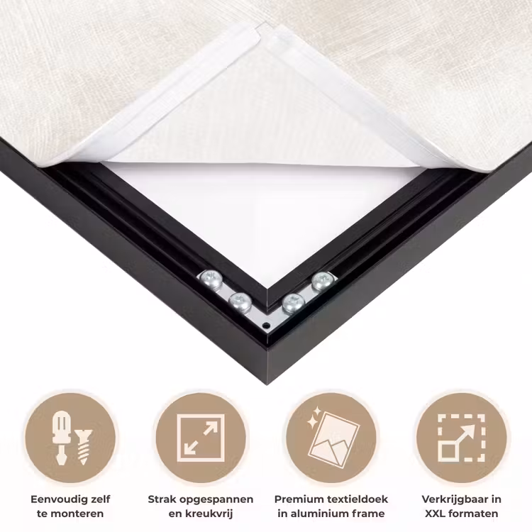 Subtiel - Structuur - Beige Textielframe zwart klein 947 -USP_feed_closeupNL