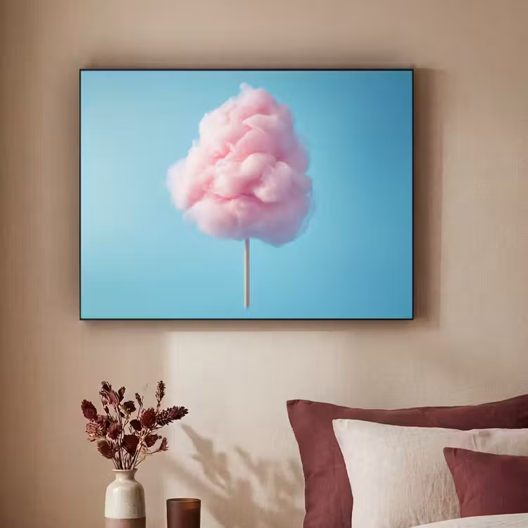 Suikerspin - Zoet - Snoep Textielframe zwart klein -sfeer1