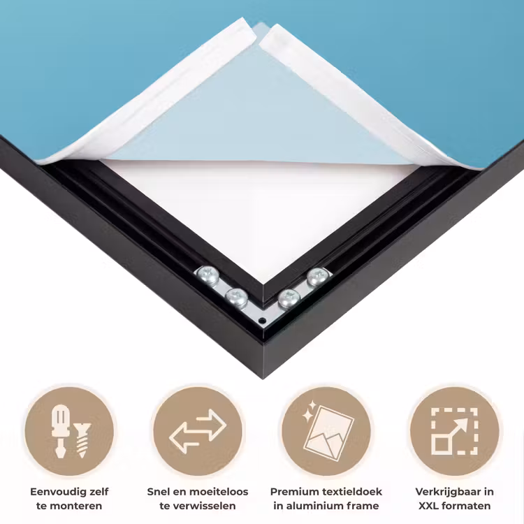 Suikerspin - Zoet - Snoep Textielframe zwart klein -USP_closeupNL