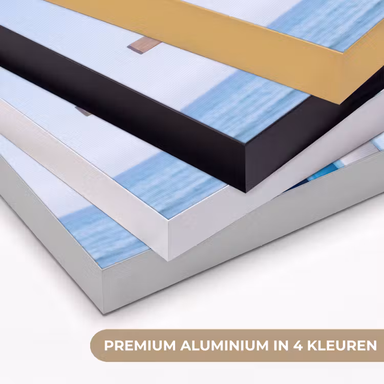 Surfplank - Strand - Zomer - Blauw - Water Textielframe zwart klein -USP_kleurenNL
