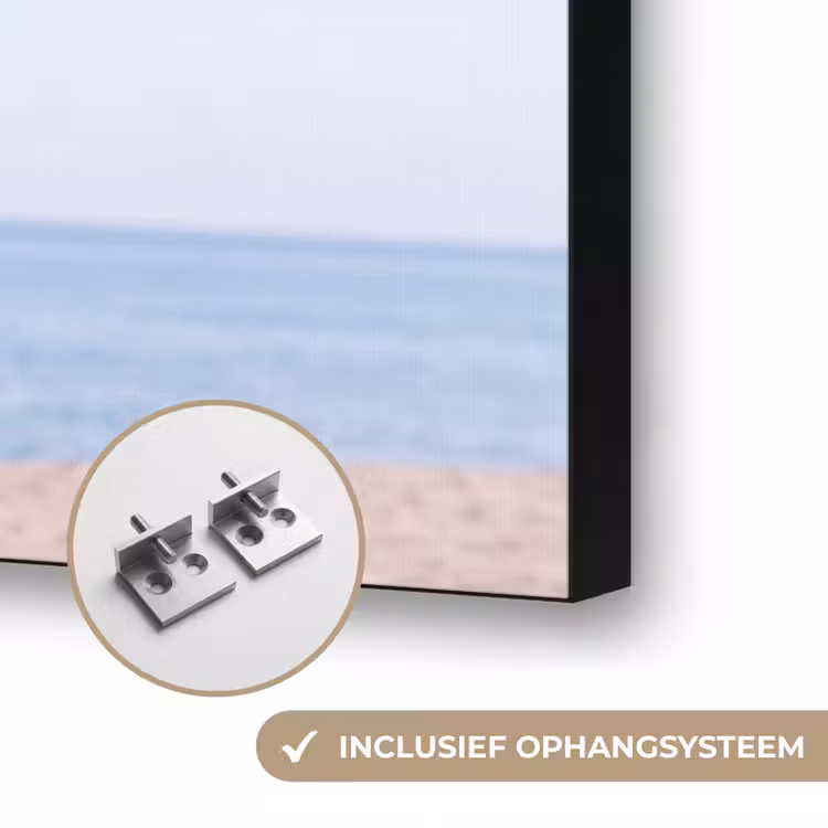 Surfplank - Strand - Zomer - Blauw - Water Textielframe zwart klein -USP_ophangsysteemNL