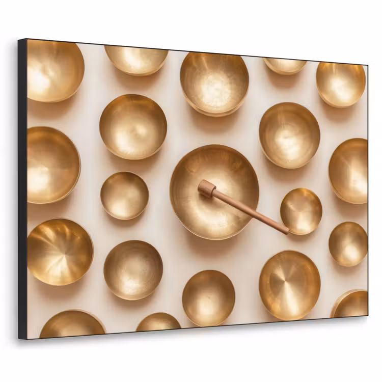 Symmetrisch - Goud - Brons - Balans Textielframe - compleet frame klein -3d