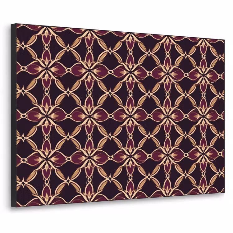 Symmetrisch - Tegel - Burgundy Textielframe zwart klein 947 -3d