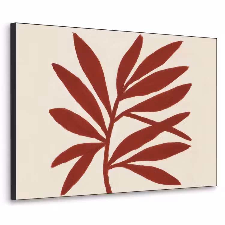 Tak - Bladeren - Rood Textielframe zwart klein -3d