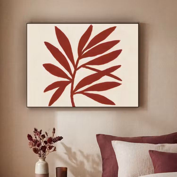 Tak - Bladeren - Rood Textielframe - compleet frame klein -sfeer1