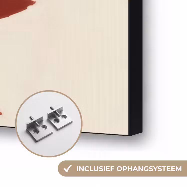 Tak - Bladeren - Rood Textielframe zwart klein -USP_ophangsysteemNL