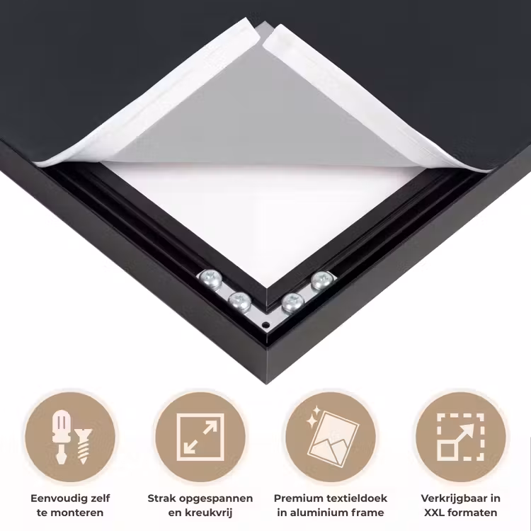 Takken - Blaadjes - Zwart Textielframe zwart klein -USP_feed_closeupNL