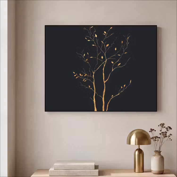 Takken - Blaadjes - Zwart Textielframe - compleet frame klein -sfeer2