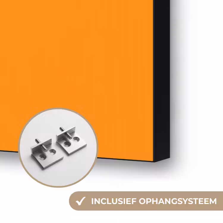 Takken - Bladeren - Minimalistisch - Blauw Textielframe zwart klein -USP_ophangsysteemNL