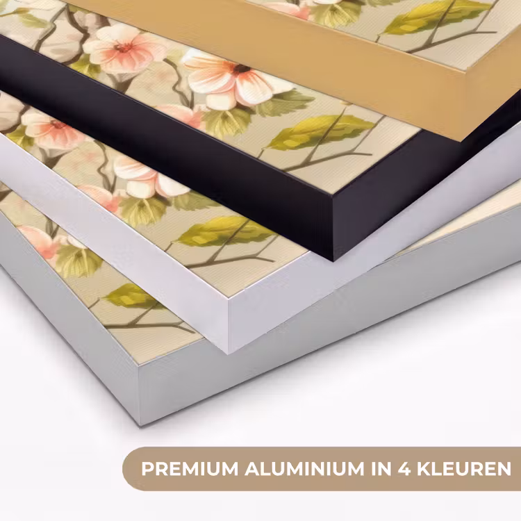 Takken - Bloemen - Vogeltjes - Roze Textielframe zwart klein -USP_kleurenNL