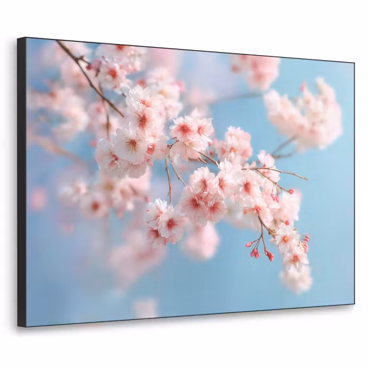 Takken - Bloesems - Roze Textielframe - compleet frame klein -3d