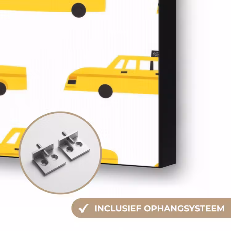 Taxi - Iconisch - Geel Textielframe zwart klein 947 -USP_ophangsysteemNL