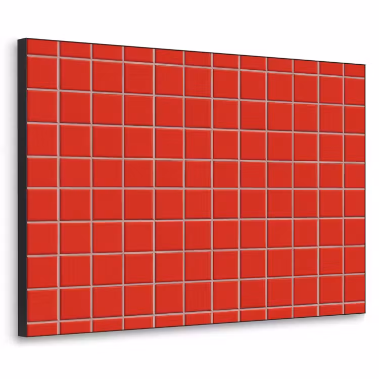 Tegel - Patroon - Kersen - Rood Textielframe zwart klein 947 -3d