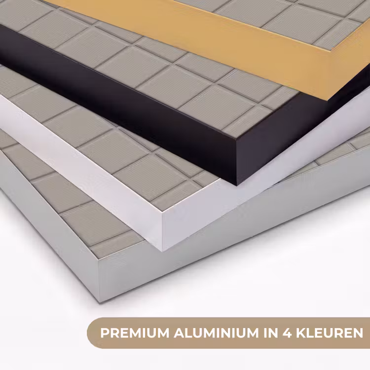 Tegel - Patroon Kiezel - Grijs Textielframe zwart klein 947 -USP_kleurenNL