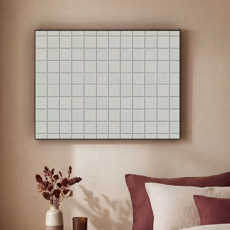 Tegel - Patroon - Lichtgroen Textielframe zwart klein 947 -sfeer1