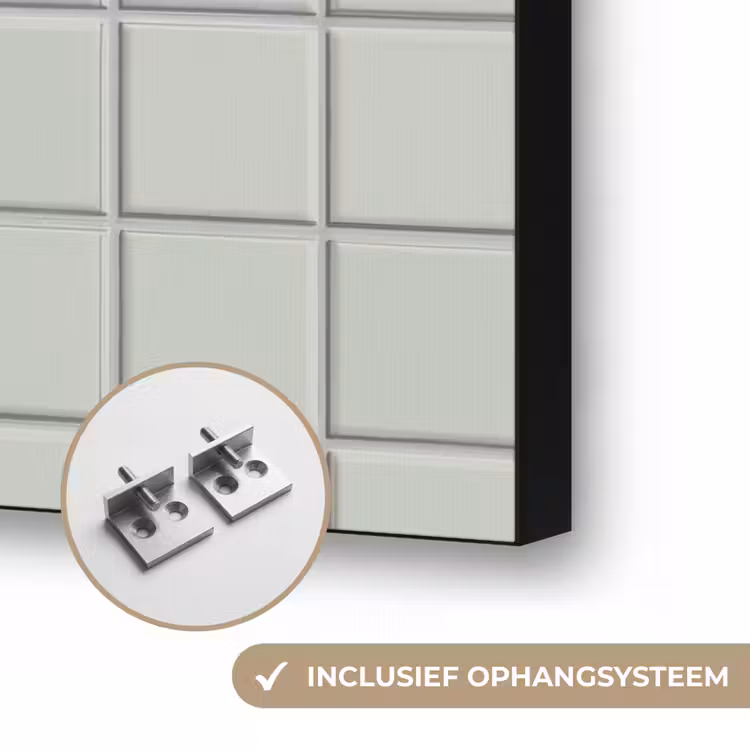 Tegel - Patroon - Lichtgroen Textielframe zwart klein 947 -USP_ophangsysteemNL