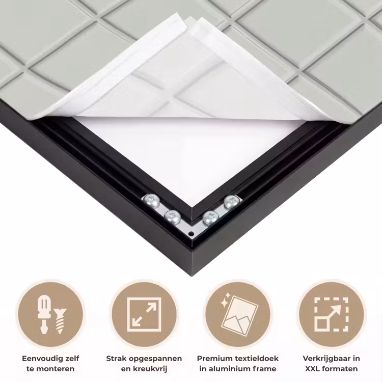 Tegel - Patroon - Lichtgroen Textielframe zwart klein 947 -USP_feed_closeupNL