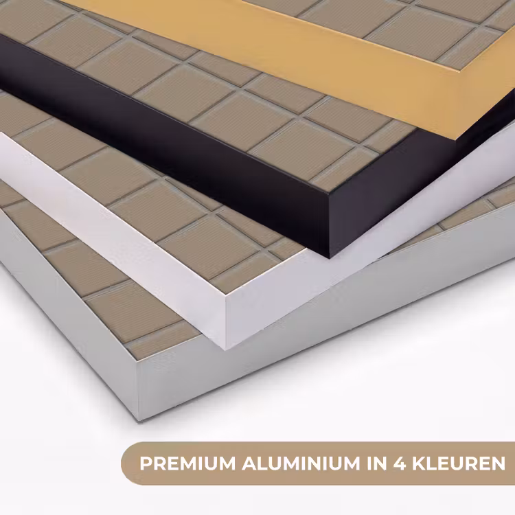 Tegel - Patroon - Taupe Textielframe zwart klein 947 -USP_kleurenNL