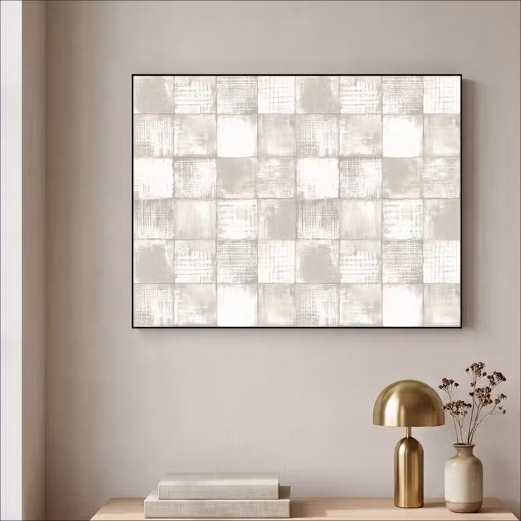 Tegel - Patroon - Verweerd Textielframe zwart klein 947 -sfeer2