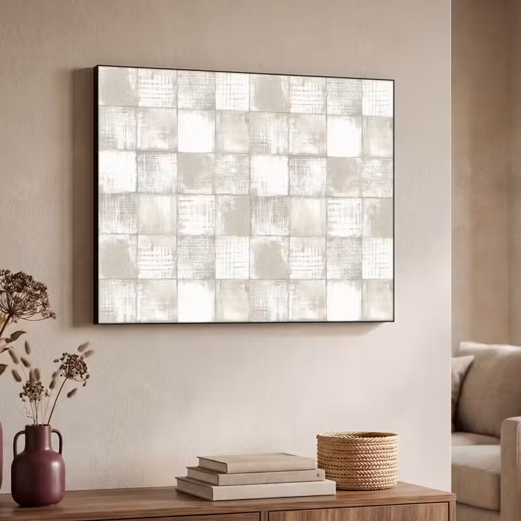 Tegel - Patroon - Verweerd Textielframe zwart klein 947 -sfeer3