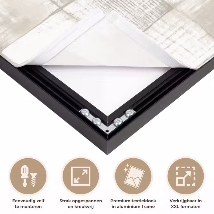Tegel - Patroon - Verweerd Textielframe zwart klein 947 -USP_feed_closeupNL