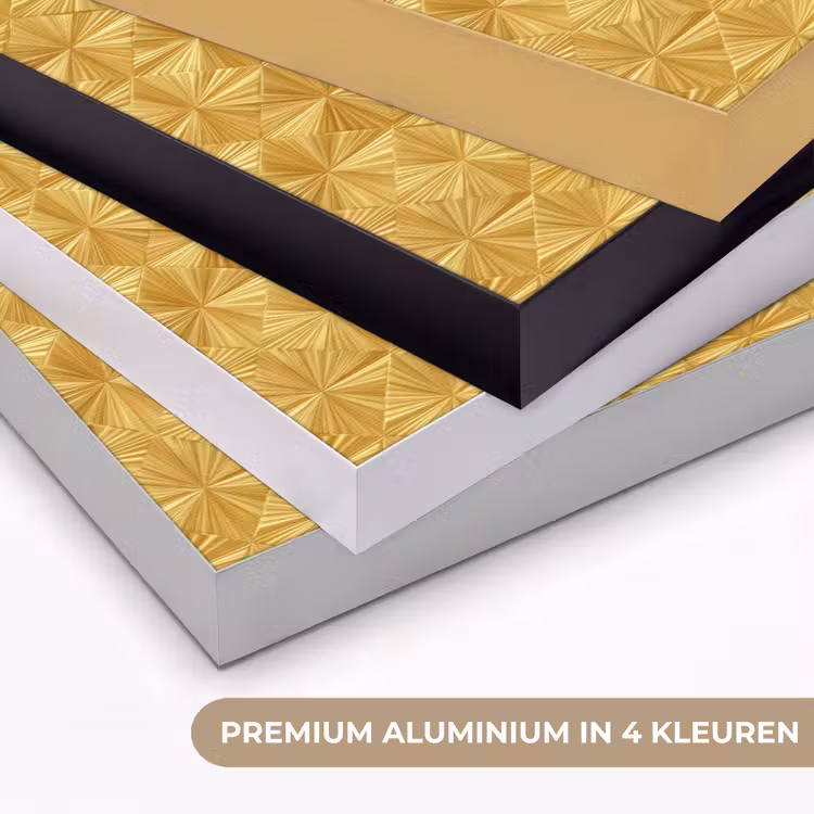 Tegels - Geometrisch - Reliëf - Goud Textielframe zwart klein 947 -USP_kleurenNL