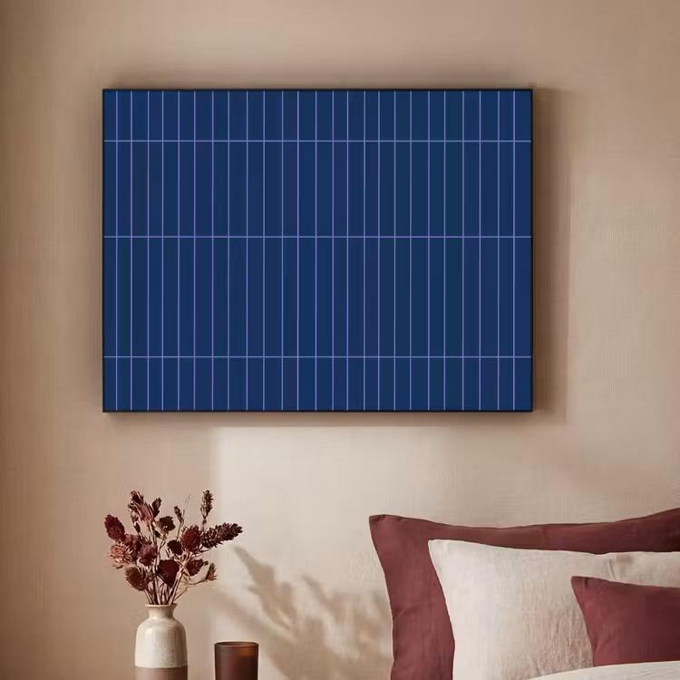 Tegels - Langwerpig - Blauw Textielframe zwart klein 947 -sfeer1