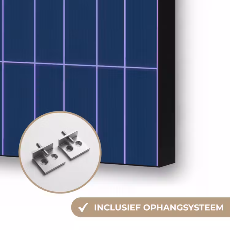 Tegels - Langwerpig - Blauw Textielframe zwart klein 947 -USP_ophangsysteemNL