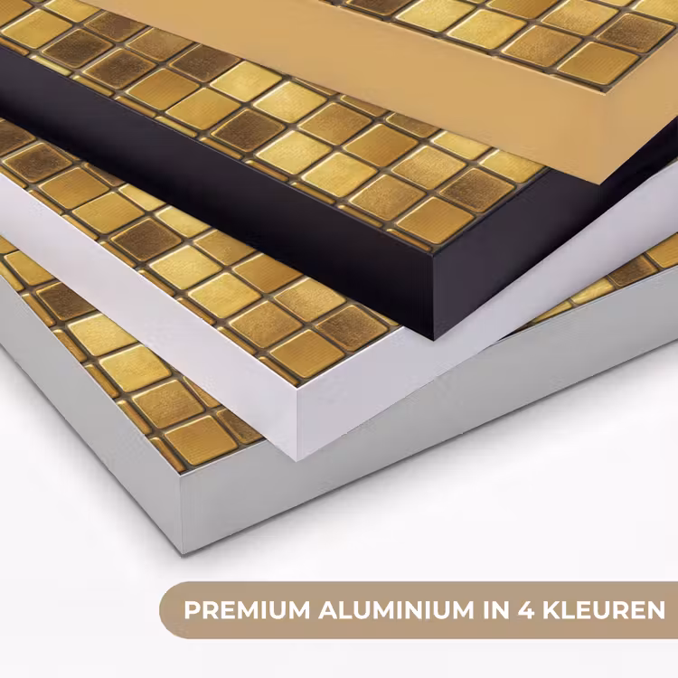 Tegels - Mozaïek - Luxe - Warm Goud Textielframe zwart klein 947 -USP_kleurenNL