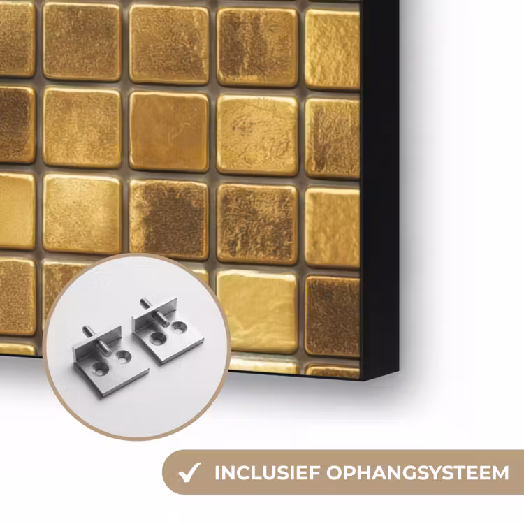 Tegels - Mozaïek - Luxe - Warm Goud Textielframe zwart klein 947 -USP_ophangsysteemNL