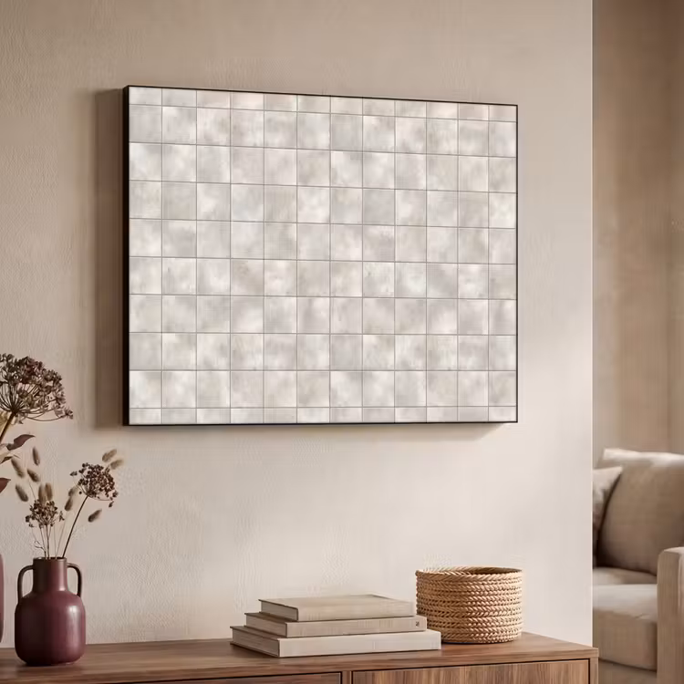 Tegels - Natuurlijk - Grijs Textielframe zwart klein 947 -sfeer3