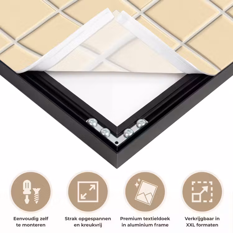 Tegels - Patroon - Crème Textielframe zwart klein 947 -USP_feed_closeupNL