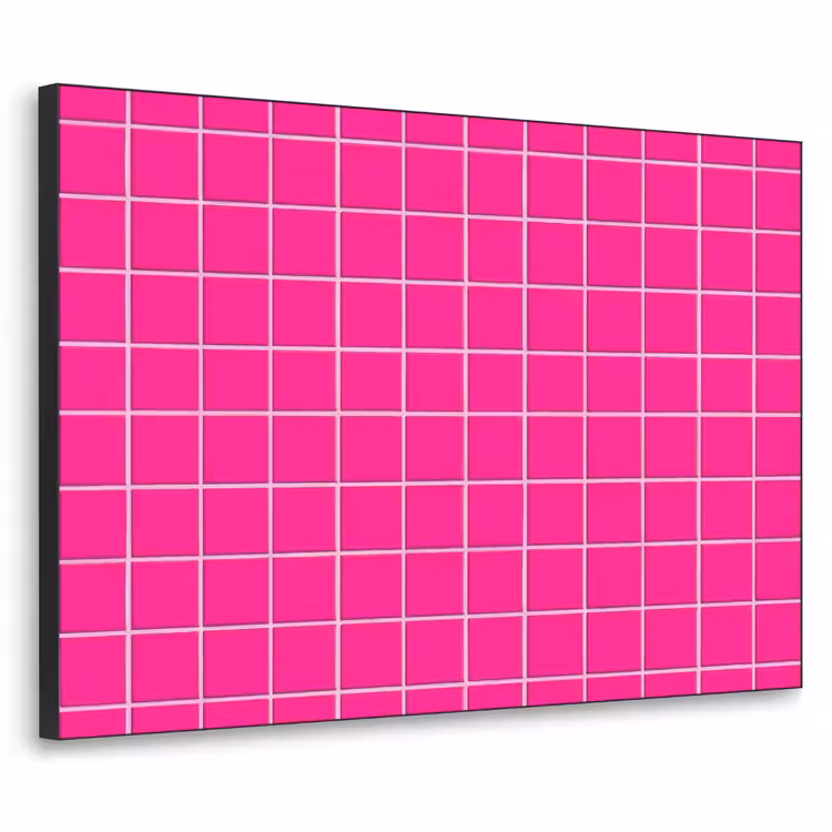 Tegels - Vierkant - Fuchsia Textielframe zwart klein 947 -3d