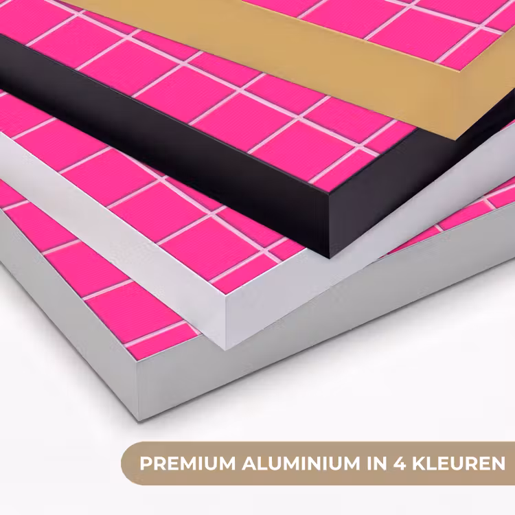 Tegels - Vierkant - Fuchsia Textielframe zwart klein 947 -USP_kleurenNL