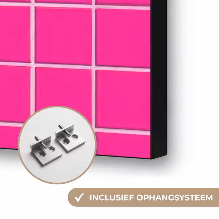 Tegels - Vierkant - Fuchsia Textielframe zwart klein 947 -USP_ophangsysteemNL