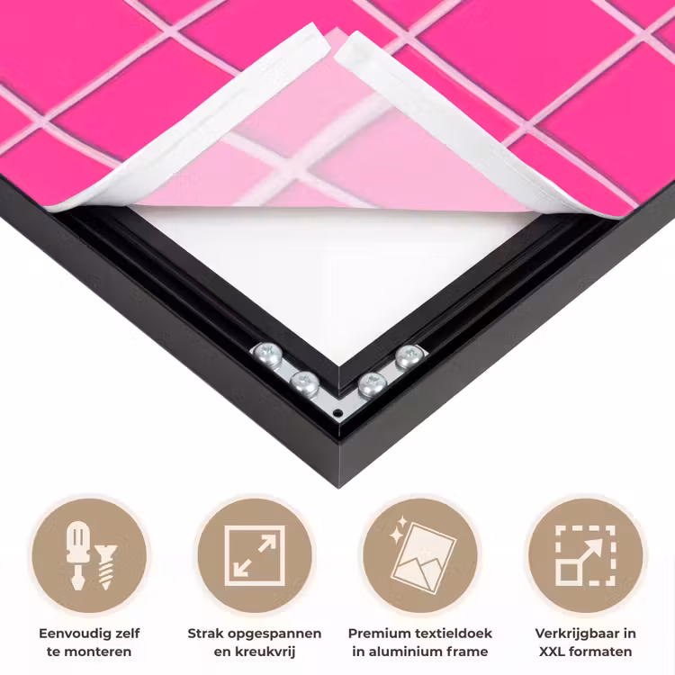 Tegels - Vierkant - Fuchsia Textielframe zwart klein 947 -USP_feed_closeupNL