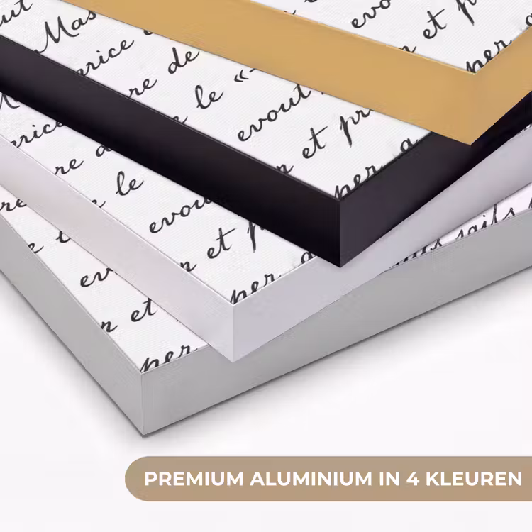 Tekst - Handschrift - Klassiek - ZwartWit Textielframe zwart klein -USP_kleurenNL