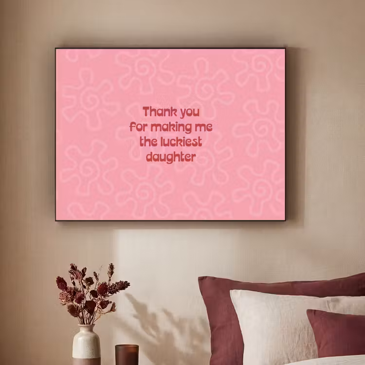 Tekst - Rood - Moederdag Textielframe zwart klein -sfeer1