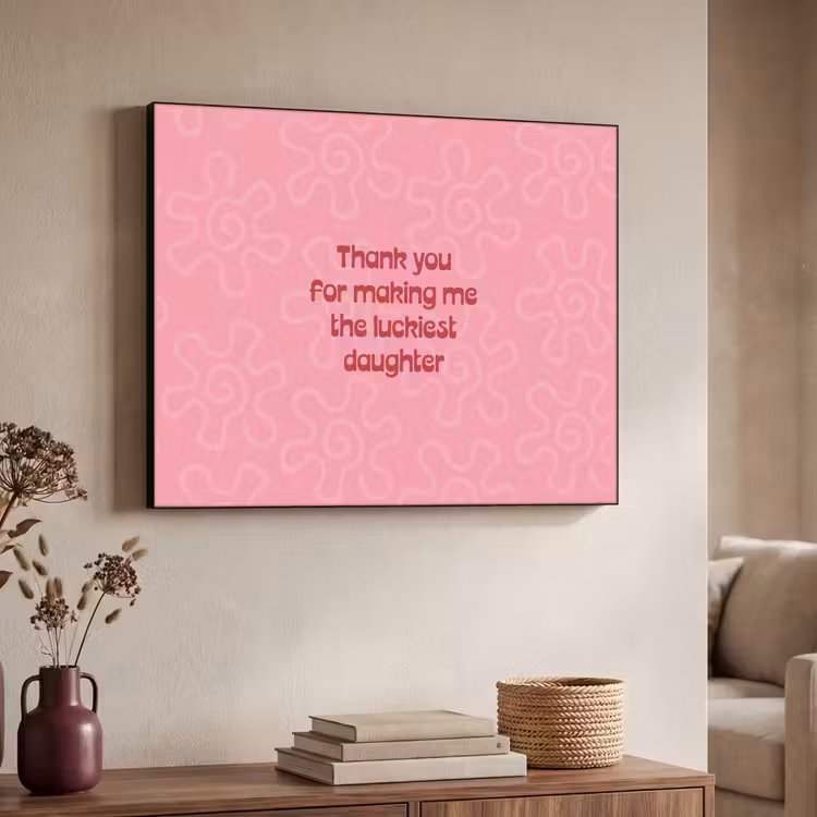 Tekst - Rood - Moederdag Textielframe zwart klein -sfeer3