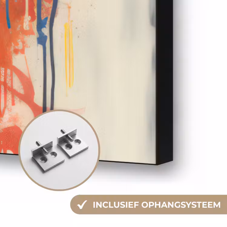Televisie - Graffiti - Mens - Kleuren Textielframe zwart klein -USP_ophangsysteemNL