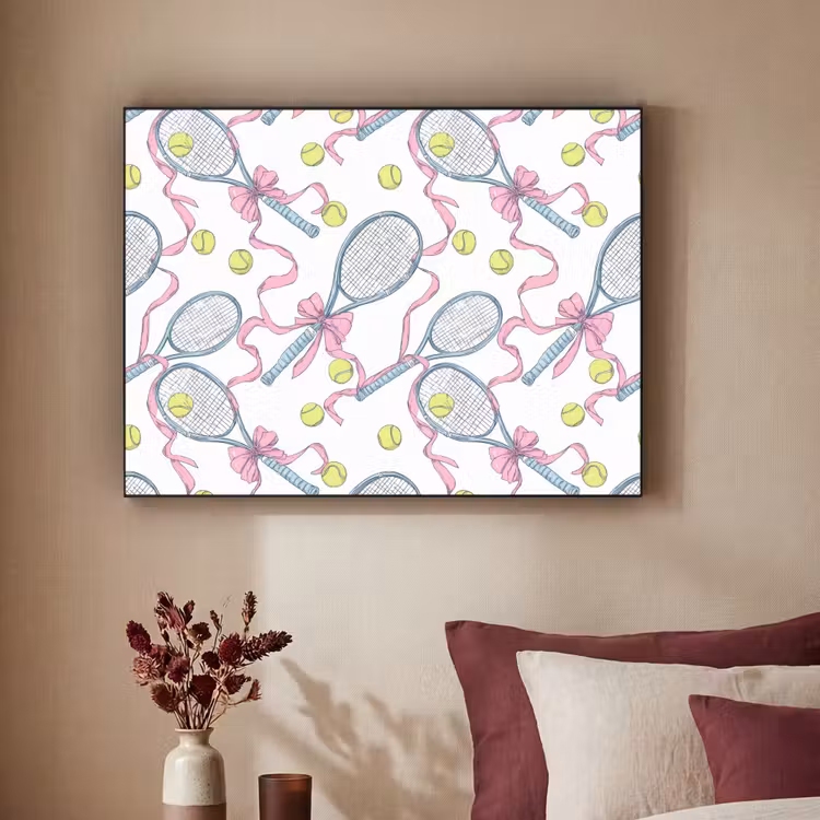 Tennis - Strikken - Kleurrijk Textielframe zwart klein 947 -sfeer1